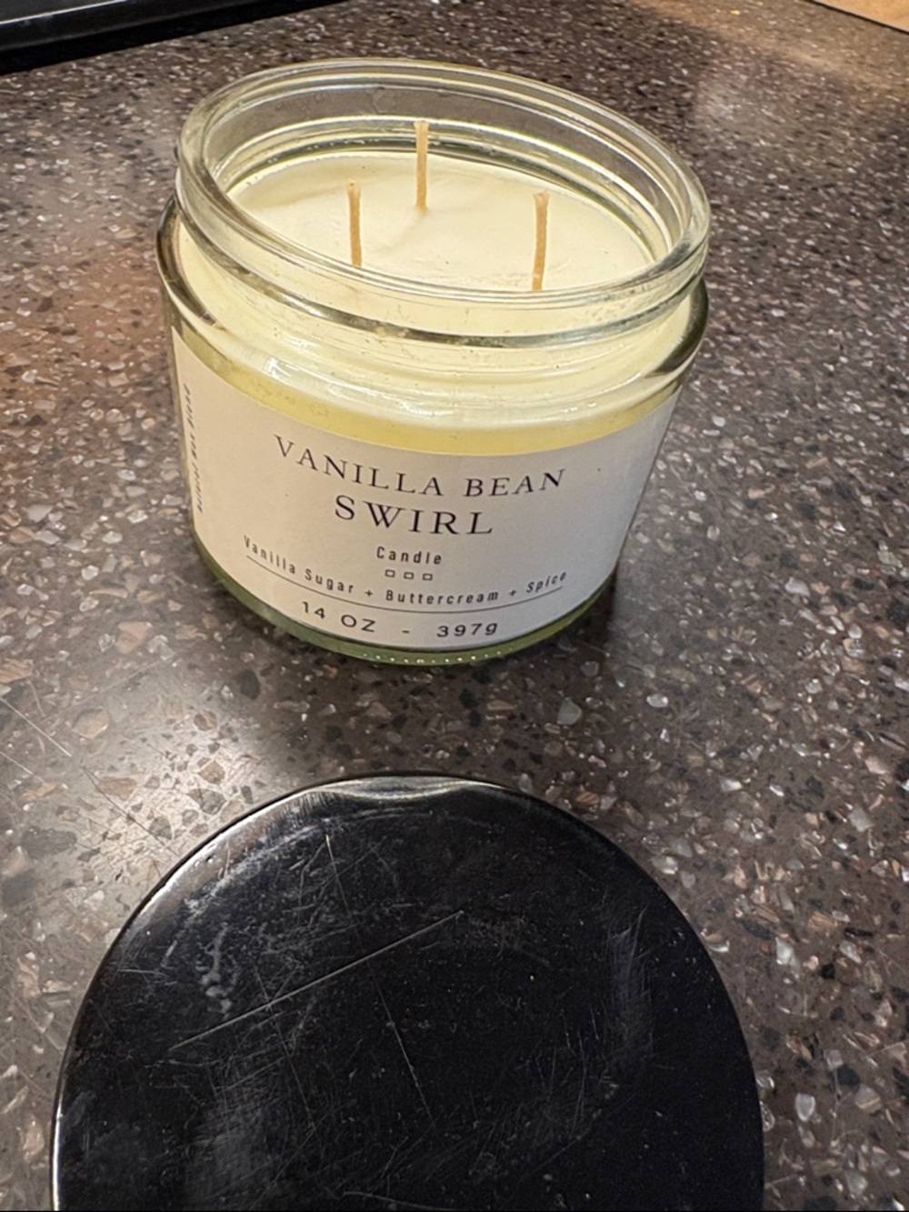 Kirklands Vanilla Bean Swirl Triple-Wick Jar Candle - Cream
